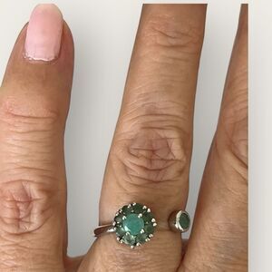 Genuine Socoto emerald ring adjustable size